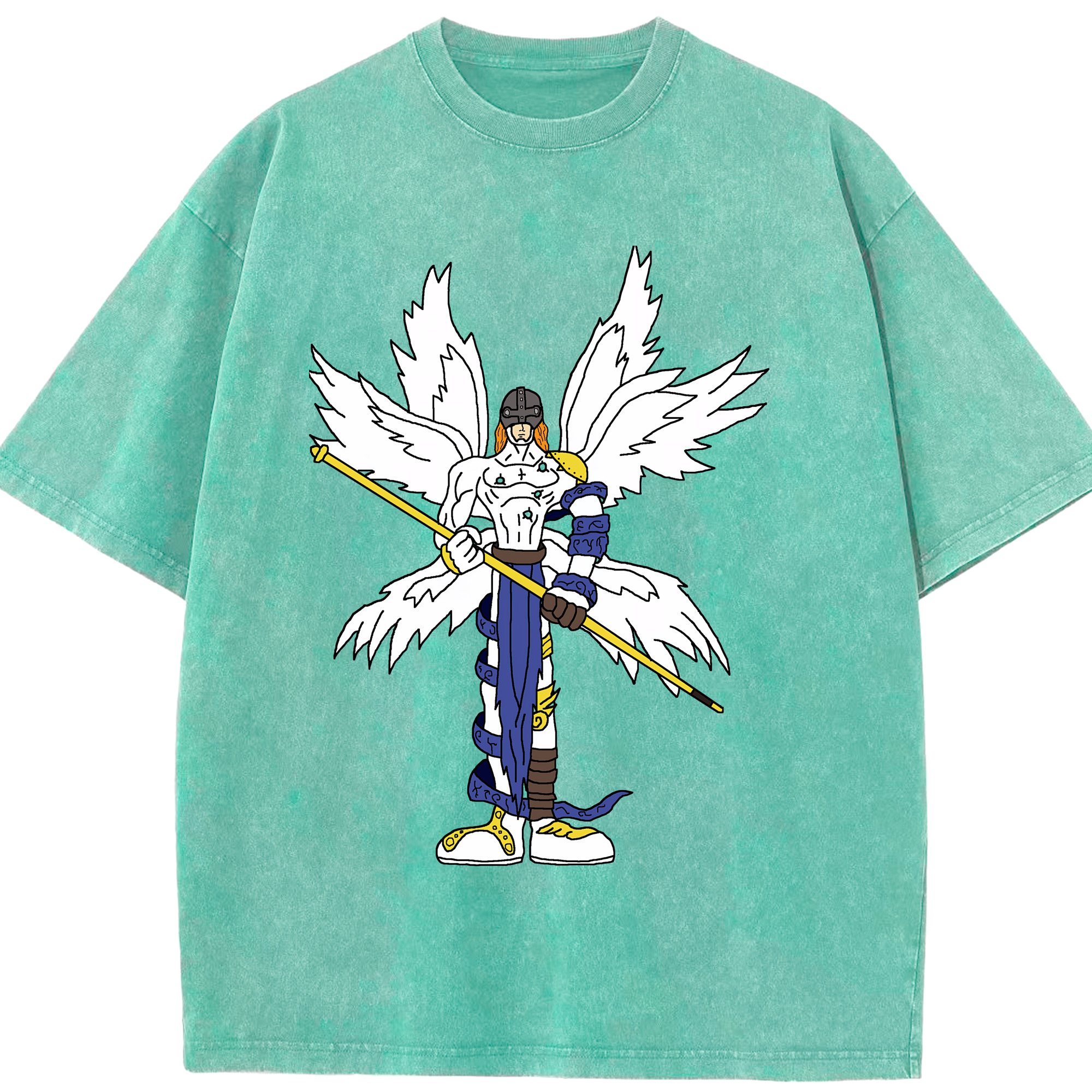 （画像用） Digimon デジタルモンスター/デジモン 綿100% ヴィンテージ風 半袖Tシャツ（フロントプリント）